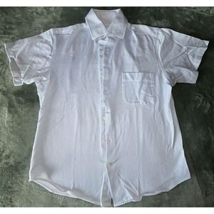 Peter Millar Shirt Mens M Blue Geometric Cotton Short Sleeve Button Up Casual
